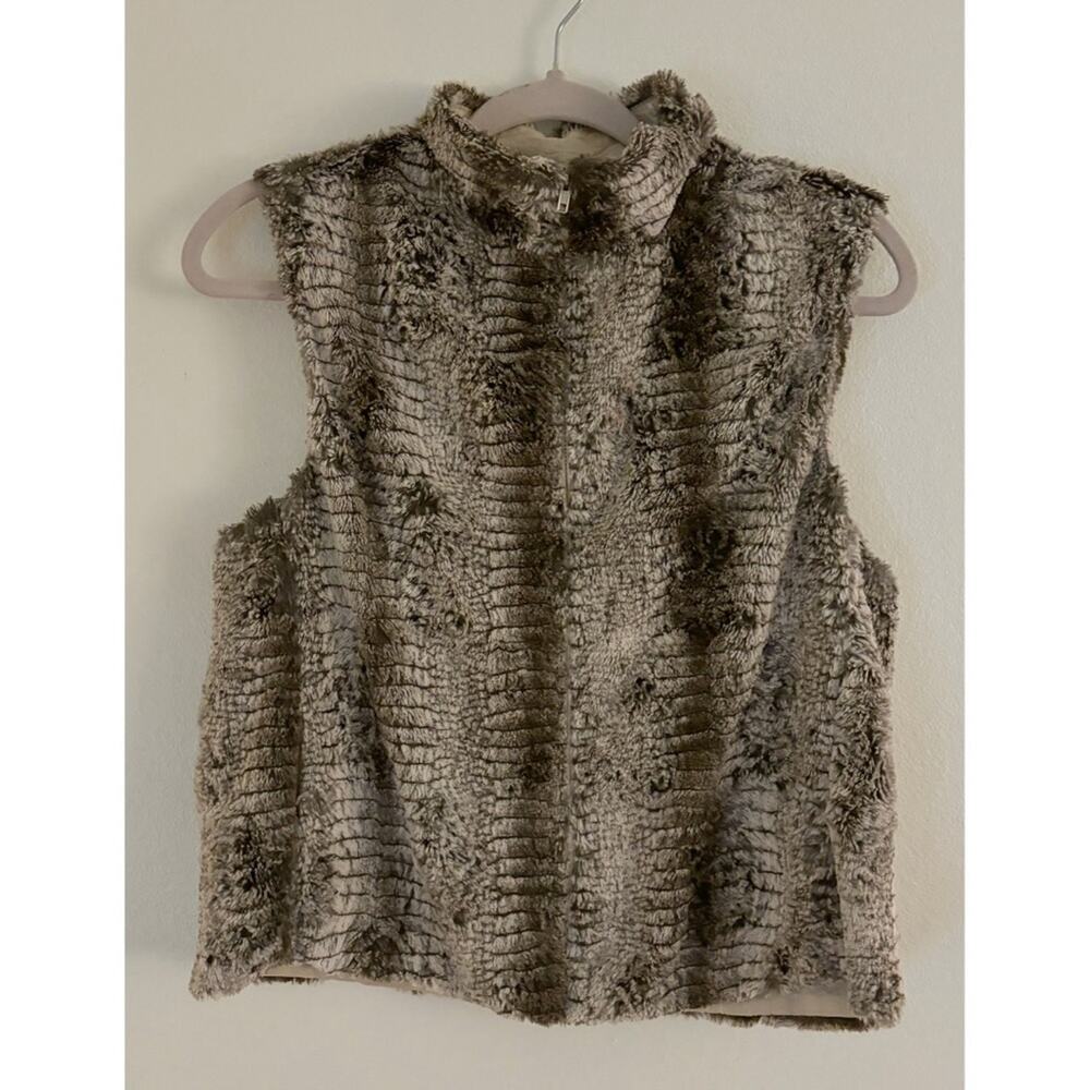 5/48 Faux Fur Full Zip Cropped Vest Small